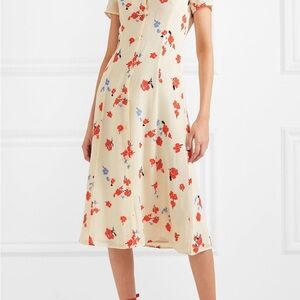 Reformation Sheila Floral-Print Georgette Midi Dress